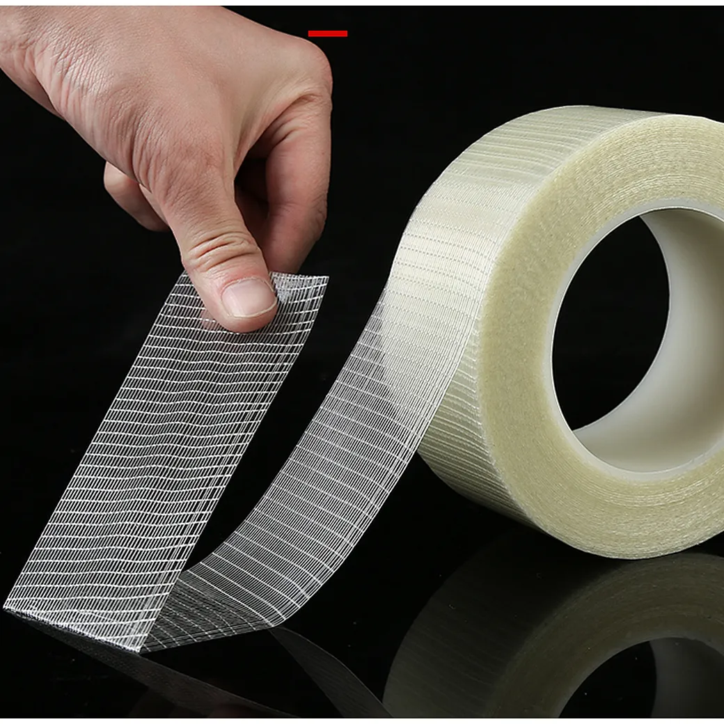 Structure of cross weave tape with fiberglass reinforcement and pressure-sensitive adhesive